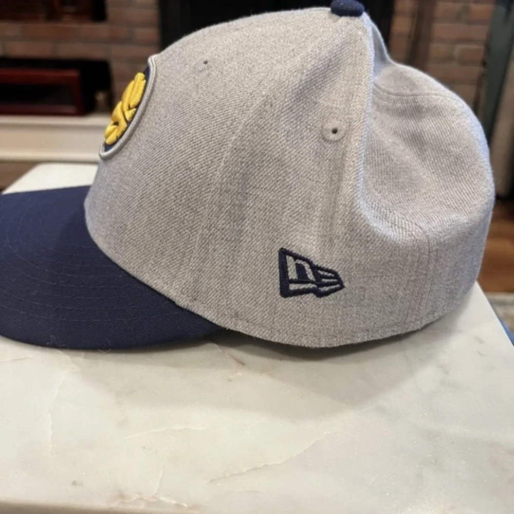 Indiana Pacers New Era 59FIFTY Fitted Hat 7‎ 3/8 Gray Navy Low Profile NBA Cap